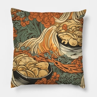 Asian Food pattern, foodie gift, ramen lover Pillow