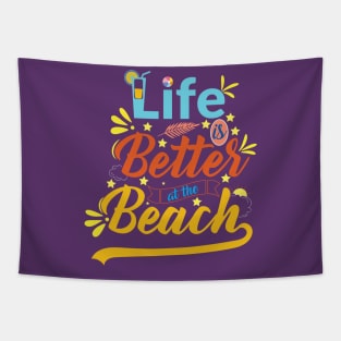 Life Is Better At Beach Tapestry