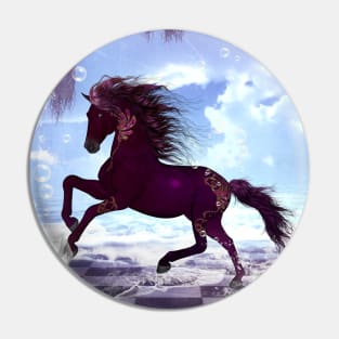 Wonderful fantasy horse on the beach Pin