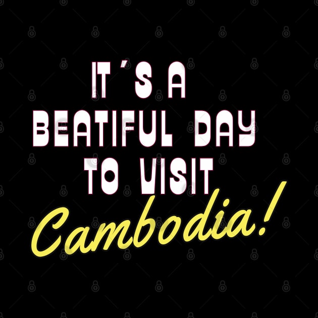 Cambodia White text.  Gift Ideas For The Travel Enthusiast. by Papilio Art