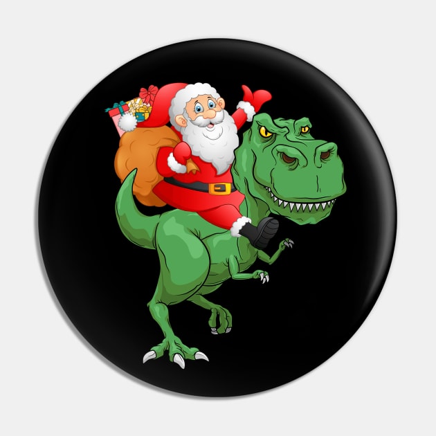 Santa Riding Dinosaur T rex Christmas Gifts For Dinosaur Lover Pin by mittievance