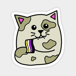 non-binary pride flag cat Magnet