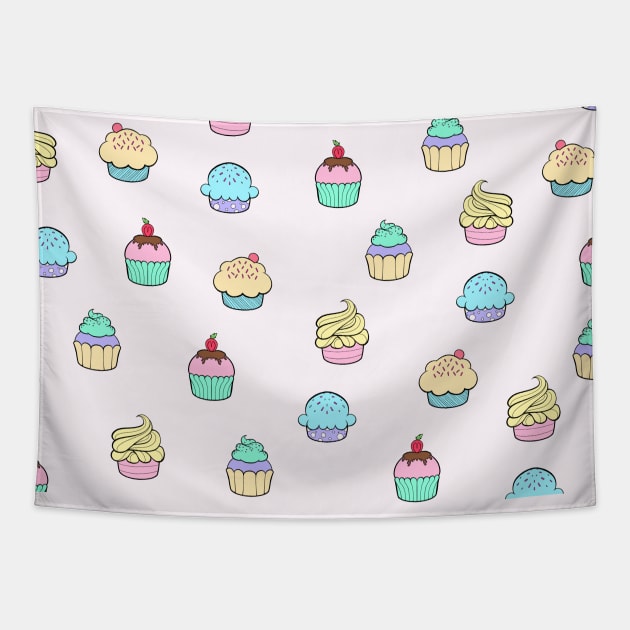 Cupcakes Tapestry by BlueLionMane