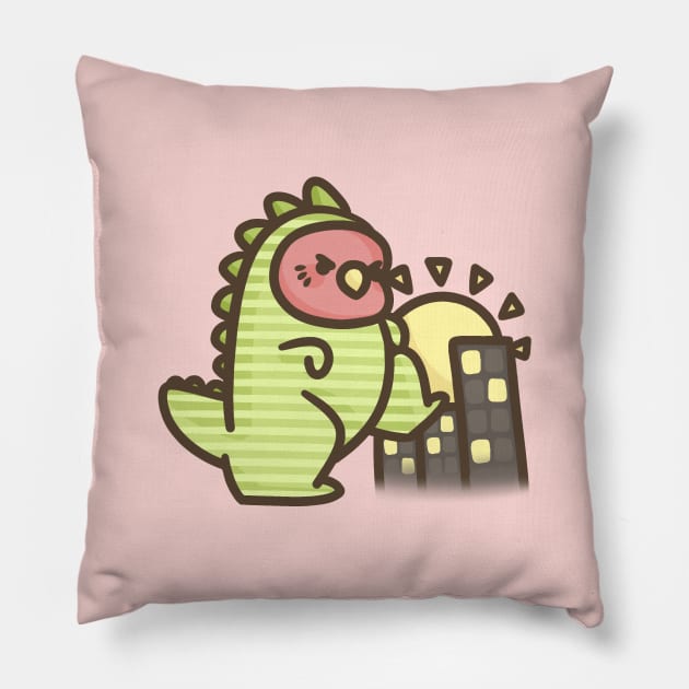 Watermelon-zilla Pillow by Blirbo