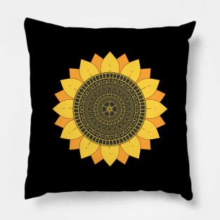 Mandala Sunflower Handmade Beautiful Amazing Color Pattern Pillow