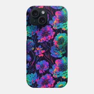 neon flowers, live in the night. Phone Case