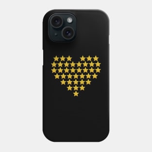 Gold stars in heart shape Phone Case
