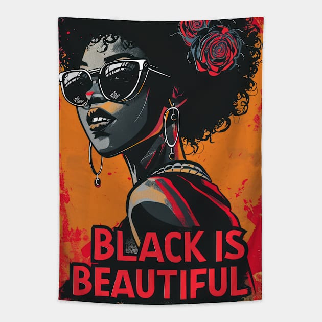 Black Is Beautiful Tapestry by TooplesArt