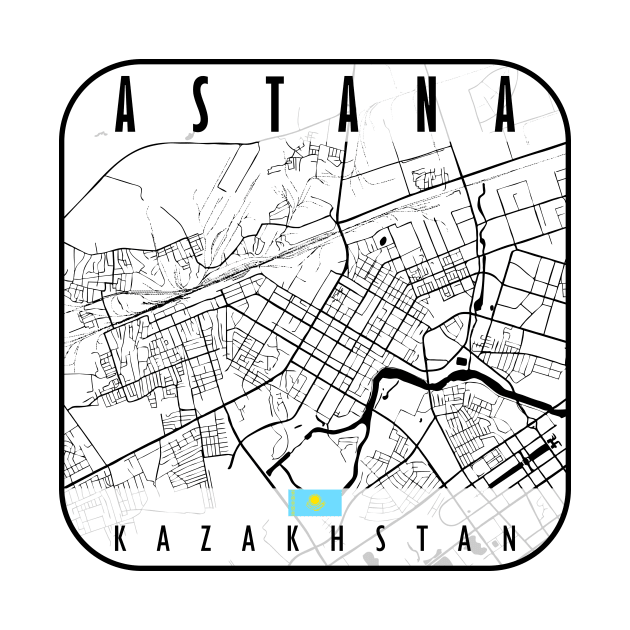 Astana Map Kazakhstan by ArtisticParadigms