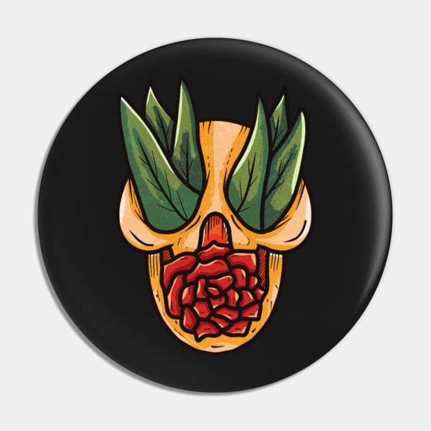 Flower skull Pin by Dzulhan