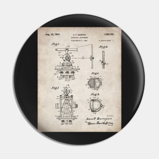 Surveying Patent - Surveyor Construction Builder Art - Antique Pin