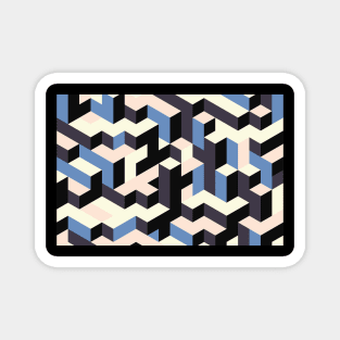 White Blue Pattern Magnet