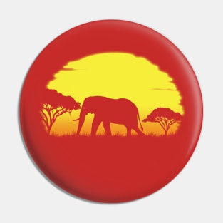 Elephant Sunrise Pin