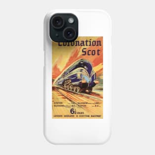 Coronation Scot Railway Sunset Steam Train Vintage Travel Phone Case