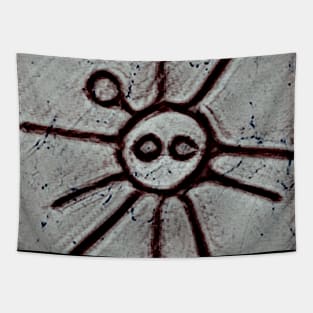 Taino Sun Symbol Rock Art Tapestry