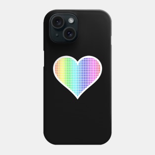 Rainbow and White Gingham Heart Phone Case