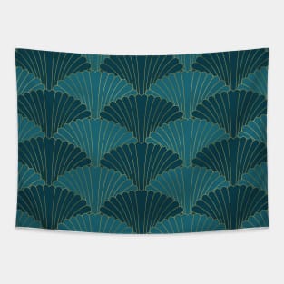 Pattern in Green and Turquoise and Gold Tapestry