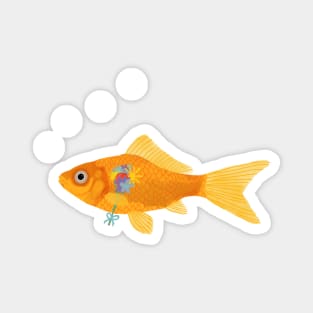 Goldfish with Flowers Magnet