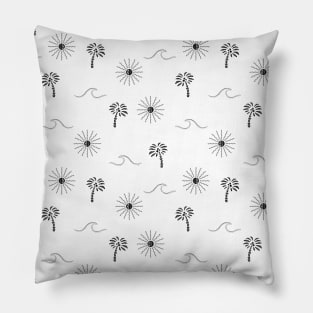 surf sun and palm tree pattern Pillow