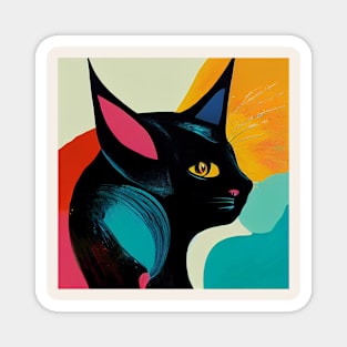 Abstract Cat Magnet