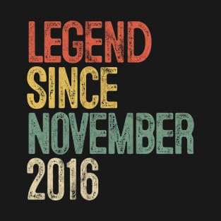 Fun Legend Since November 2016 4th Birthday Gift 4 Year Old T-Shirt