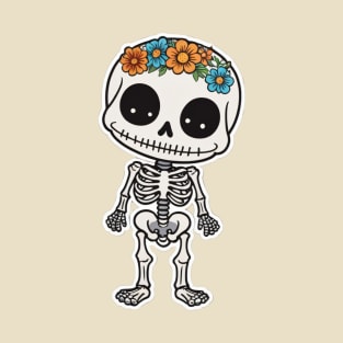 Cute floral kawaii skeleton No.5 T-Shirt