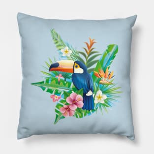 Tropical Toucan Paradise: Vibrant Feathers Pillow