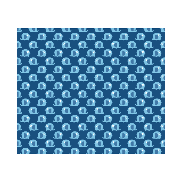 Moon Elephant Blue Pattern by saradaboru