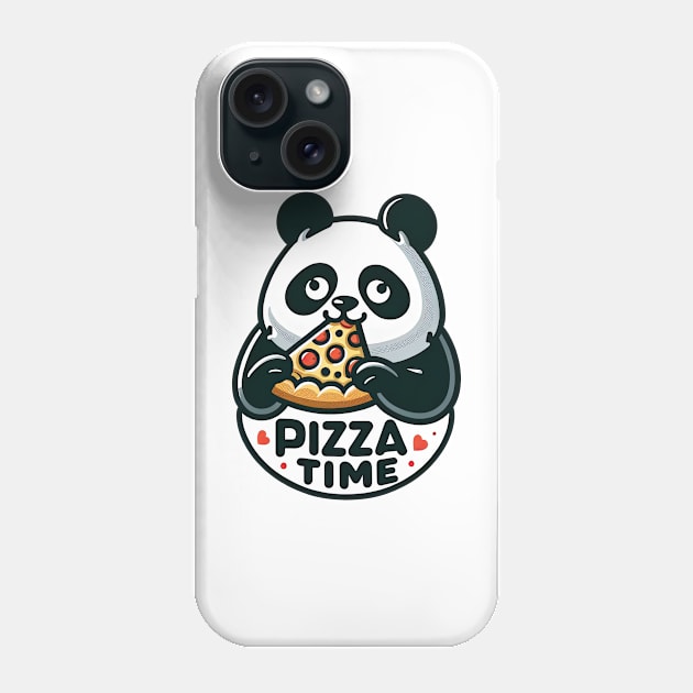 panda eat slice a pizza Phone Case by Dracoola