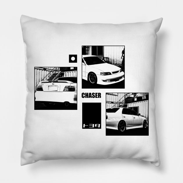 TOYOTA CHASER JZX100 Black 'N White Archive Pillow by Cero