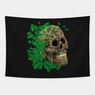 Unique Cool Tree Spirit Skull With Ivy Tapestry