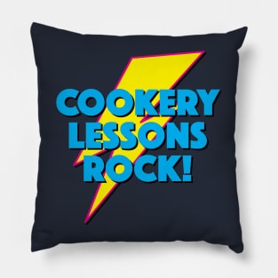 COOKERY LESSONS ROCK! LIGHTNING LOGO SLOGAN FOR TEACHERS, LECTURERS ETC. Pillow