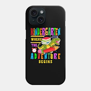 Kindergarten where the adventure begins dinosaur Phone Case