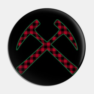 Plaid Cross Rock Hammers Pin