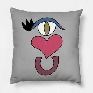 Cute Eye Love You Cartoon Text Art Pillow