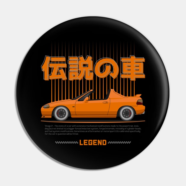 Street Tuners Orange Del Sol JDM Pin by GoldenTuners