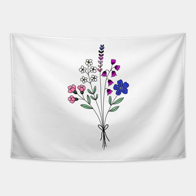Subtle genderfluid flower bouquet Tapestry by anrockhi