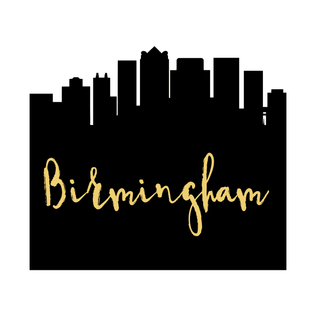 BIRMINGHAM ENGLAND DESIGNER SILHOUETTE SKYLINE ART by deificusArt