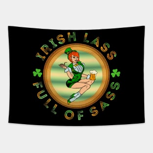 Irish Lass Full Of Sass Funny St Patrick Day Tapestry