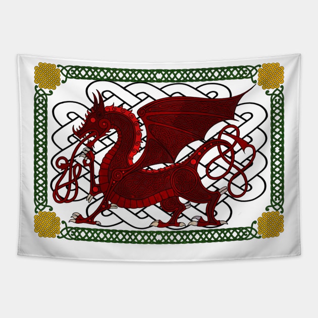 Welsh Dragon - Y Ddraig Goch Tapestry by Art of Arklin