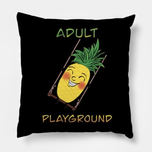 Cartoony Pineapple on a swing - Adult Playground Pillow