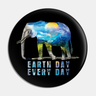 Elephant Earth Day Every Day T-Shirt Earth Day Pin