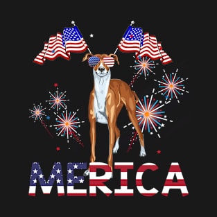 Merica Greyhound Usa American Flag Independence T-Shirt