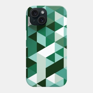 Distorted Geometric Art in Greens Phone Case