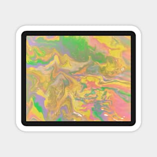 Neon yellow marble pour Magnet