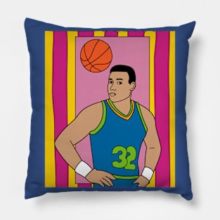 Retro Basketball Player Hobby Pillow