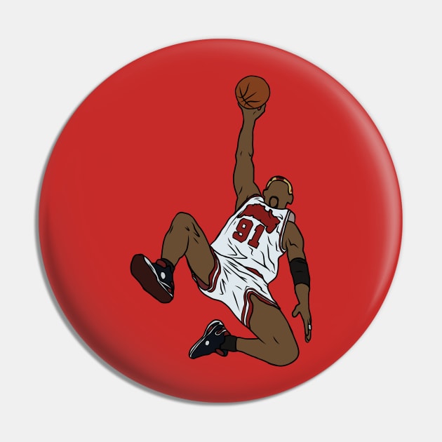 Dennis Rodman Rebound Pin by rattraptees