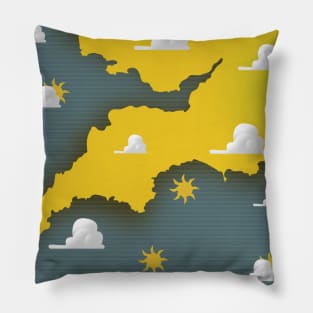 South West Coast England travel poster Pillow
