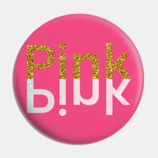 Pink , Golden Glitter Pin