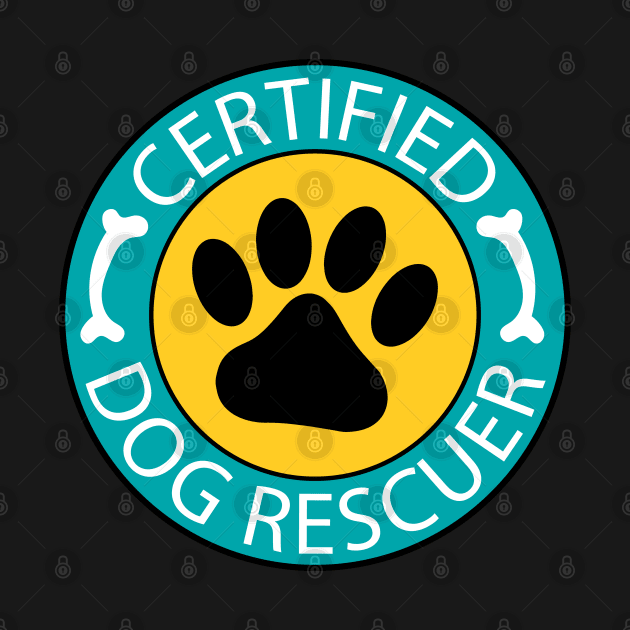 certified dog rescuer badge paw print dog lover gift by BadDesignCo